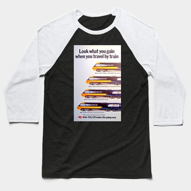 British Rail Inter City HST poster Baseball T-Shirt by Random Railways